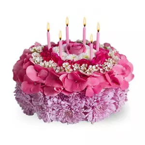 Fleurs anniversaire:
Gâteau floral