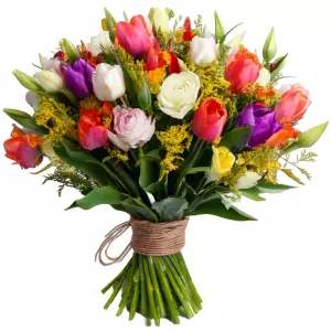 Bouquet de tulipes et renoncules